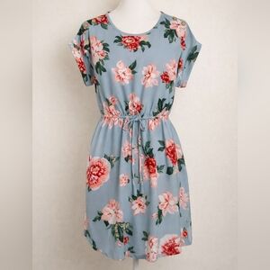 New Glory Floral Drawstring Dress